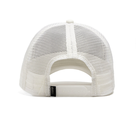 Weiße Trucker-Cap mit Netzrückseite und verstellbarem Klettverschluss, Goorin Bros.