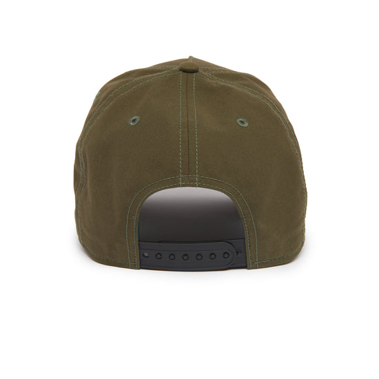 Olivgr�ne Goorin Trucker-Cap mit Snapback-Verschluss und gewachstem Stoff.