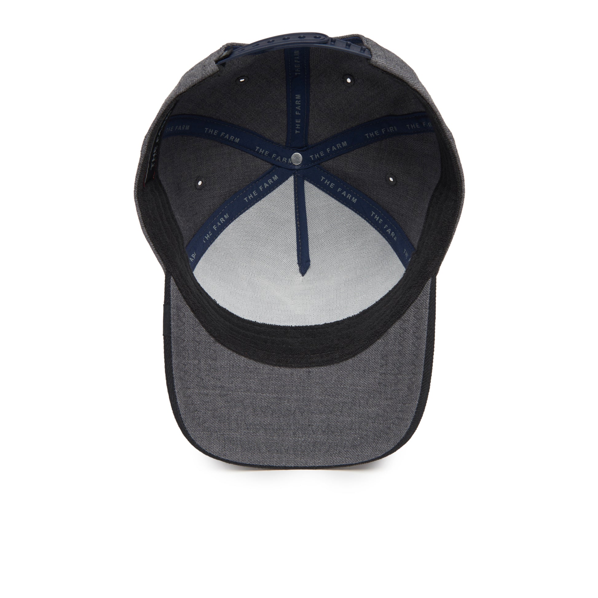 Marineblaue Baseballcap aus Vollstoff mit dunkelgrauem Schirm und Verst„rkungsn„hten innen.